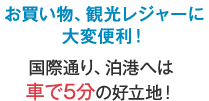 お買い物、観光レジャーに大変便利! 国際通り、泊港へは来るまで5分の好立地!